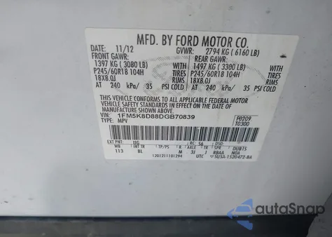 2013 Ford Explorer Xlt from USA, damaged, VIN 1FM5K8D88DGB70839